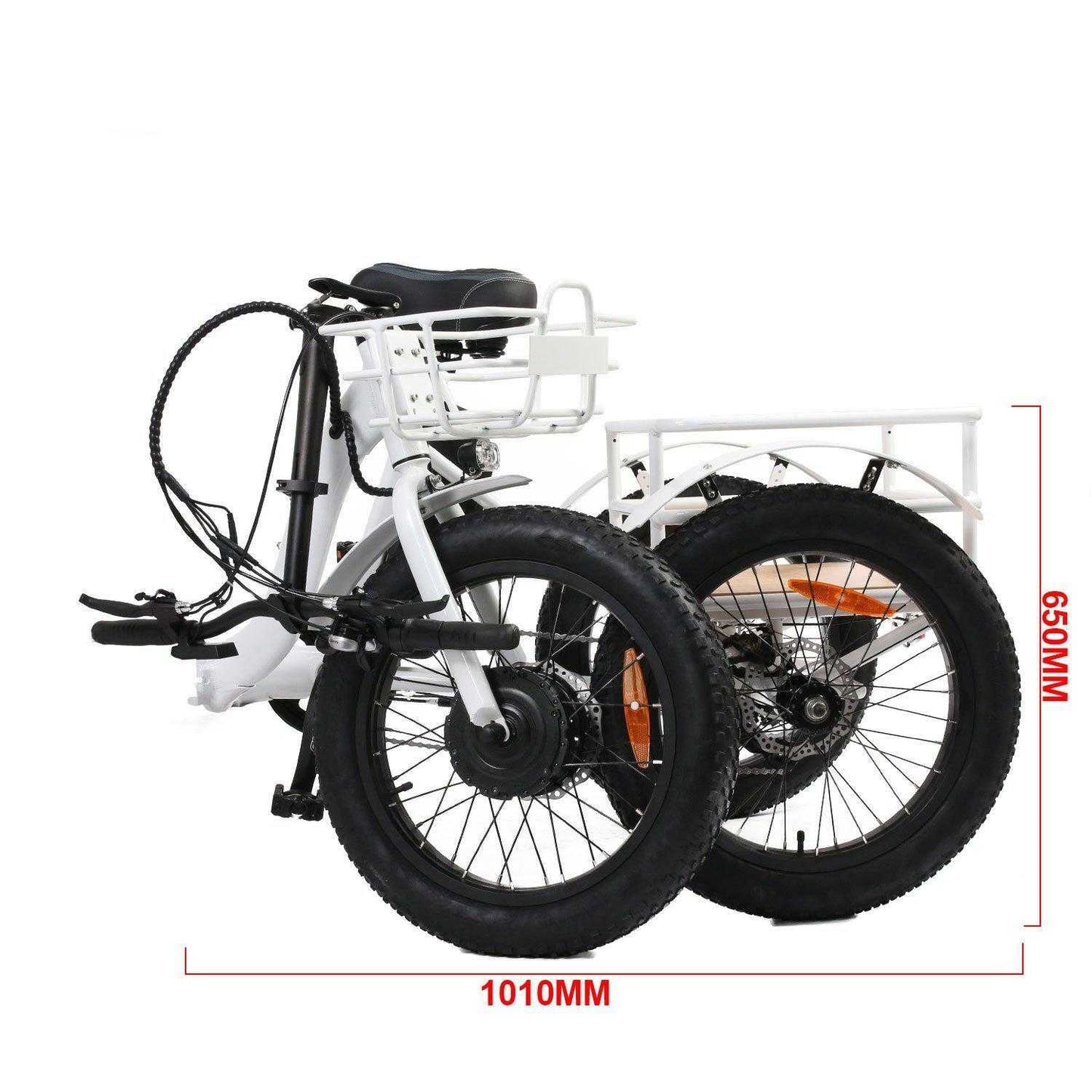 Eunorau 500W Fat Tire Folding Electric Trike w/ Twist Throttle